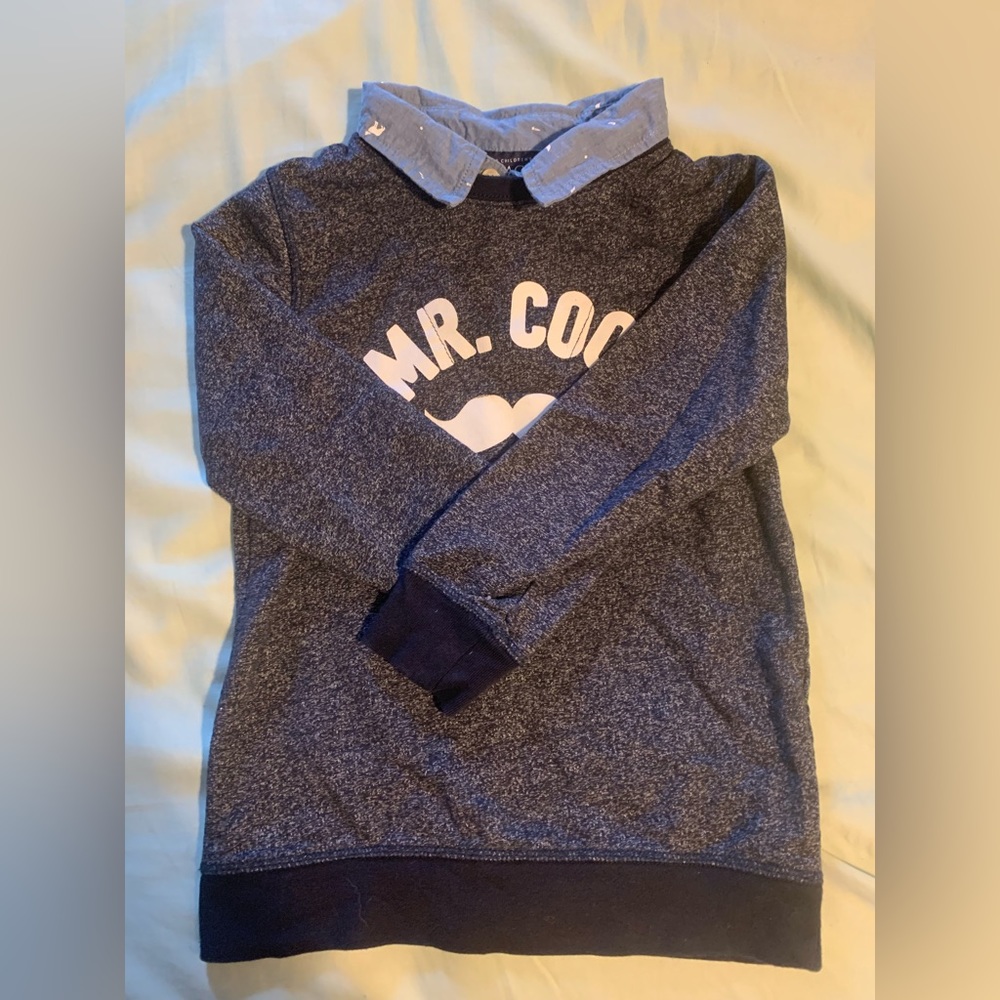 Cute Faux Collared Sweatshirt Mr.Cool
